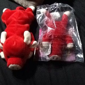 ⬇️❣️⬇️Ty Retired SNORT The Bull Beanie Teenie Set